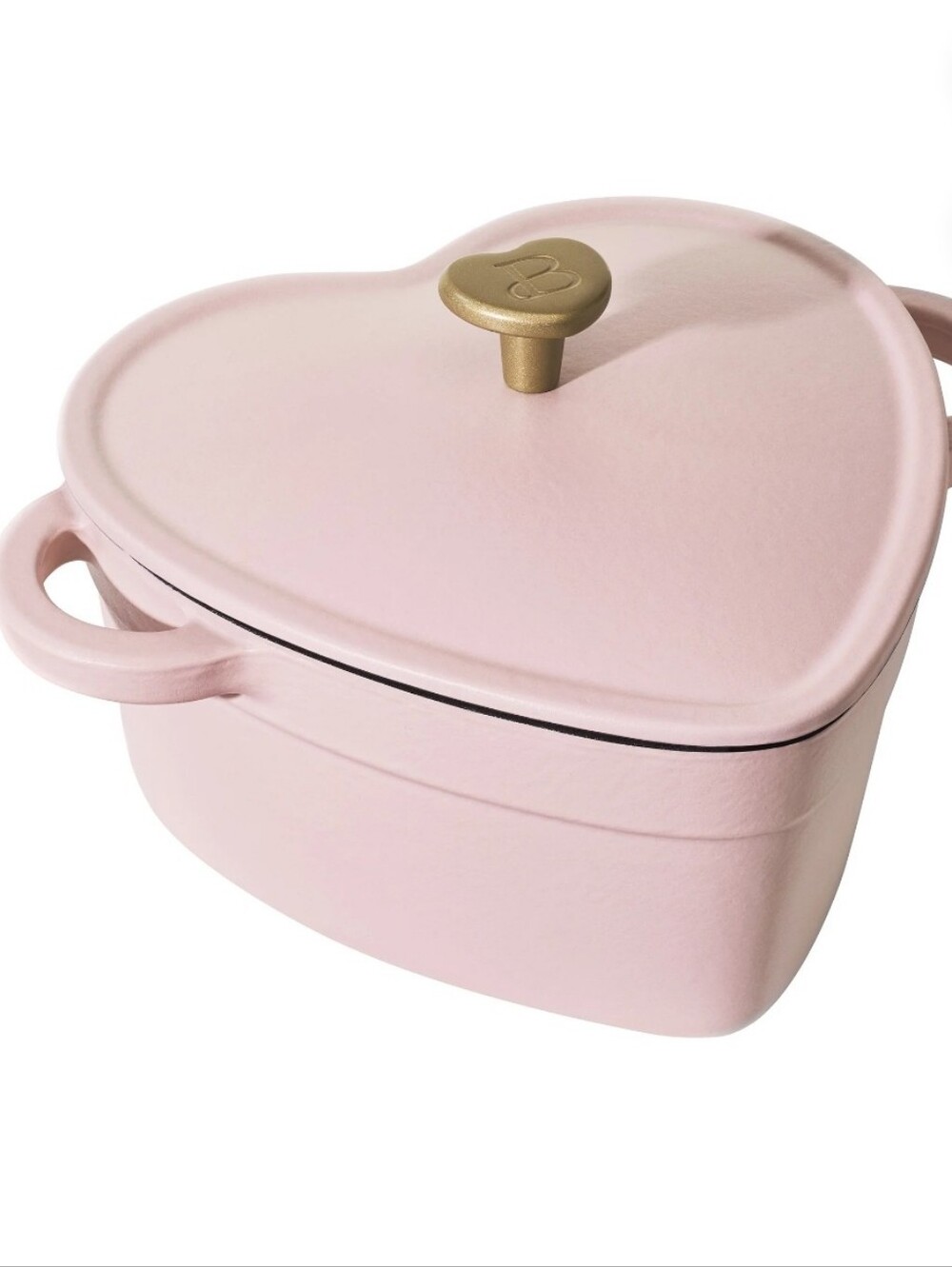 Beautiful 2QT Cast Iron Heart Dutch Oven- Pink